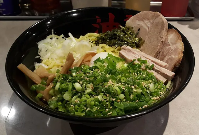 Abura soba. An actual bowl of abura soba, identified as the dressed, low-broth noodle dish by the photographer.