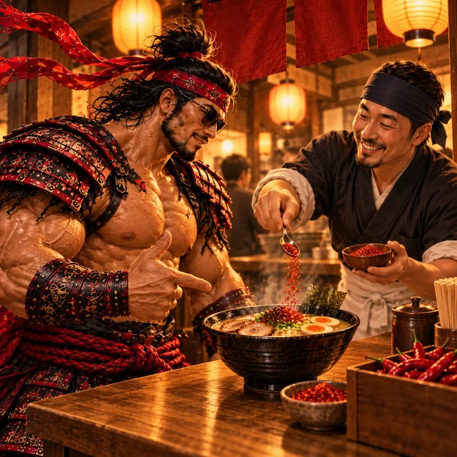 SamuraiMacho asks about extra chili heat.