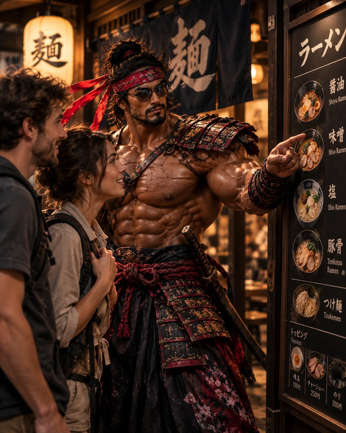 Samurai Macho introduces Ramen Finder · AI illustration