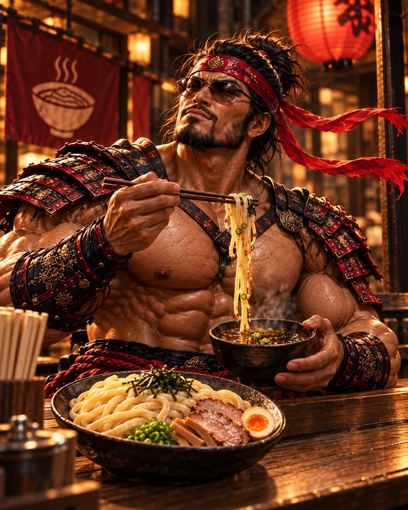 Discover your perfect dip · Samurai Macho AI illustration
